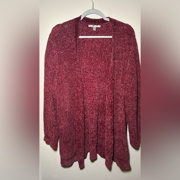 Seven7 Women's Burgundy Grannycore Open Front Cardigan Size XXL - Picture 2 of 14